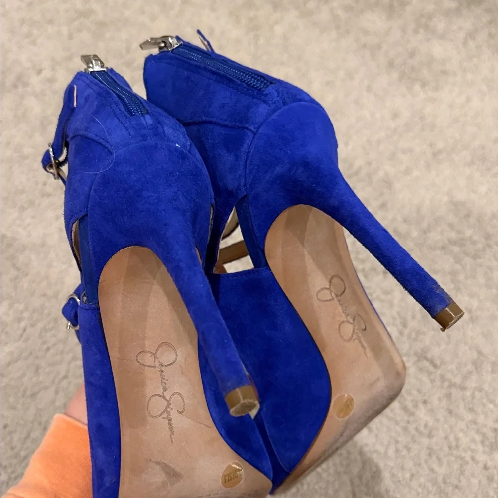 Jessica Simpson Blue Suede Women's Heels - Picture 6 of 9